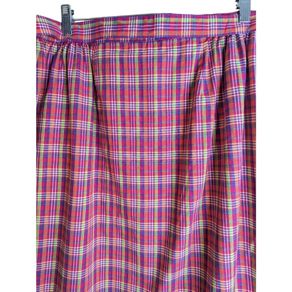 Liz Claiborne 100% cotton retro plaid elastic waist w/pockets midi skirt sz 20P - Picture 7 of 10